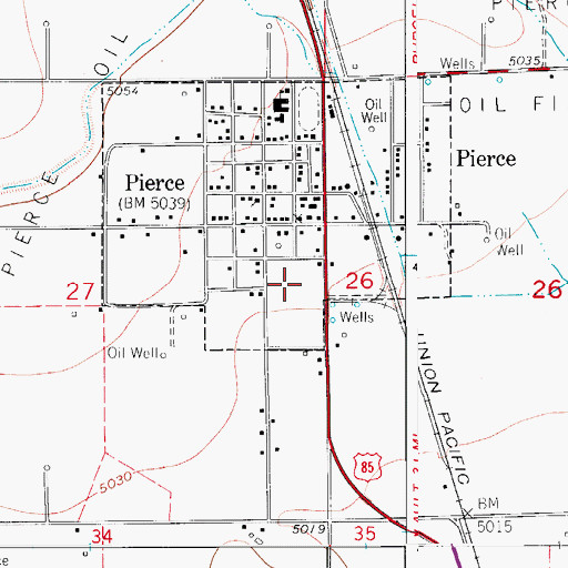 Topographic Map of Town of Pierce, CO