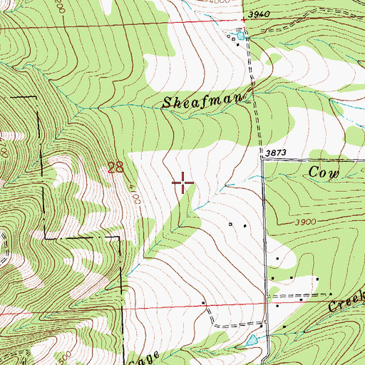 Topographic Map of Town of Pinesdale, MT