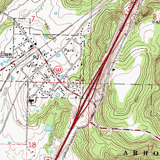 Topographic Map of Town of Canadian, OK