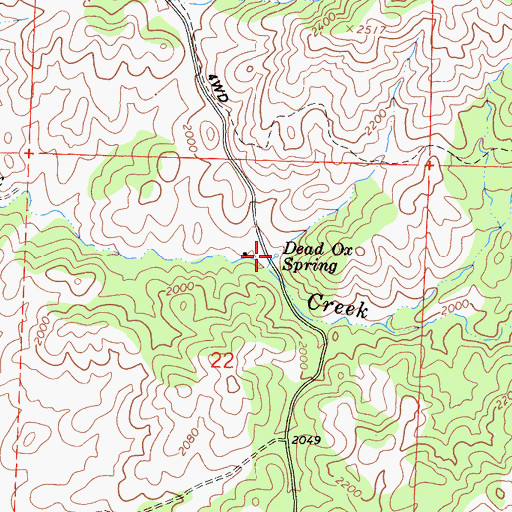 Topographic Map of Dead Ox Spring, CA