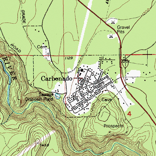 Topographic Map of Town of Carbonado, WA
