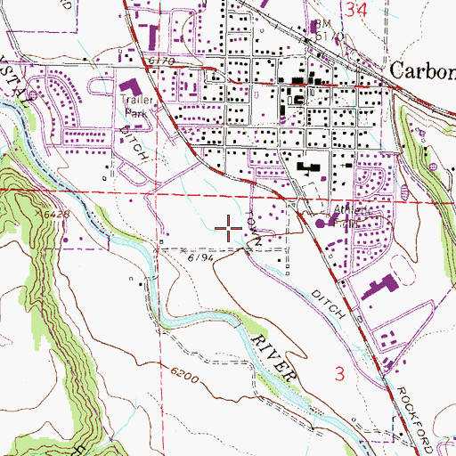 Topographic Map of Town of Carbondale, CO