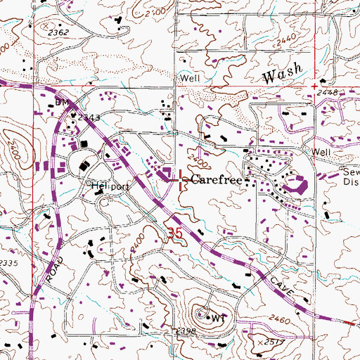 Topographic Map of Town of Carefree, AZ