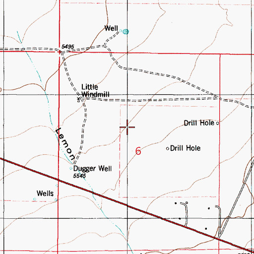 Topographic Map of Town of Carrizozo, NM