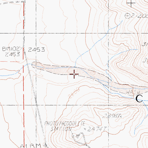 Topographic Map of Deadman Canyon, CA