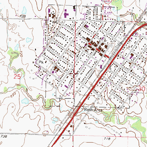 Topographic Map of Town of Chelsea, OK