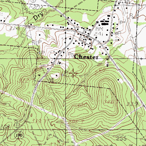 Topographic Map of Town of Chester, TX
