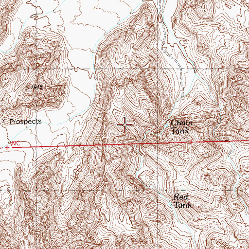 Topographic Map of Chain Tank, AZ