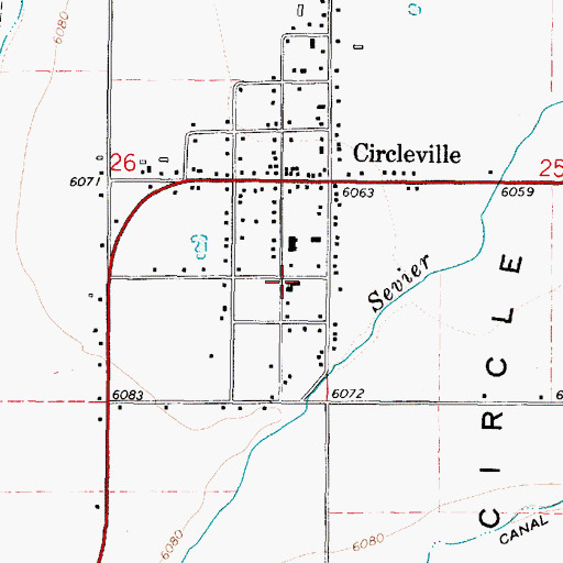 Topographic Map of Town of Circleville, UT