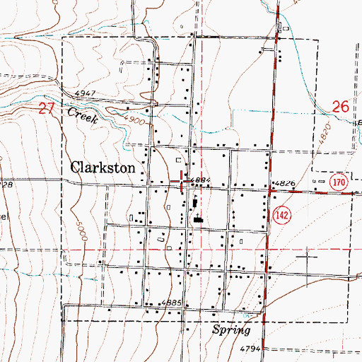 Topographic Map of Town of Clarkston, UT