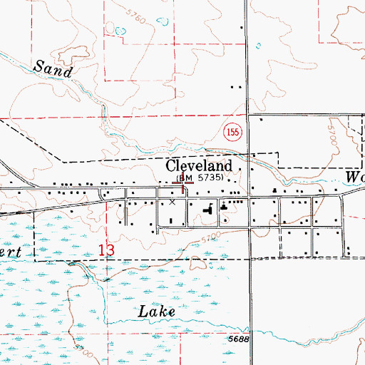 Topographic Map of Town of Cleveland, UT