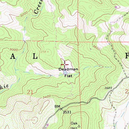 Topographic Map of Deadman Flat, CA