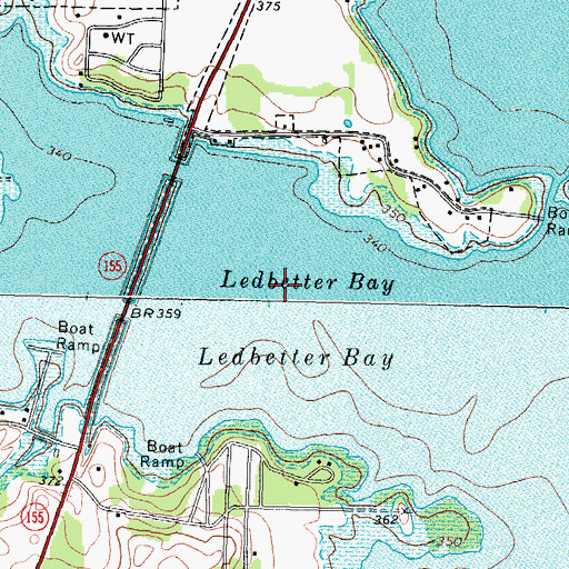 Topographic Map of Town of Coffee City, TX