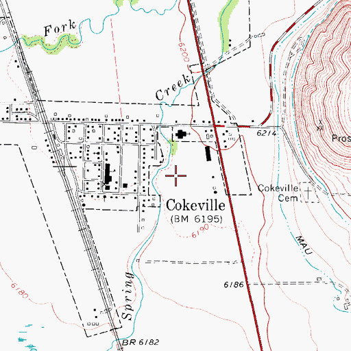 Topographic Map of Town of Cokeville, WY