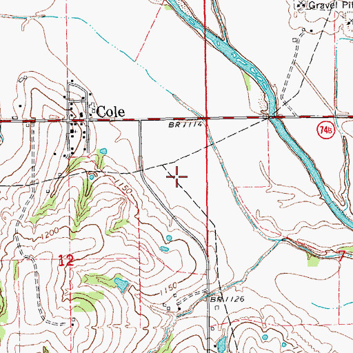 Topographic Map of Town of Cole, OK