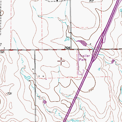 Topographic Map of Town of Corral City, TX