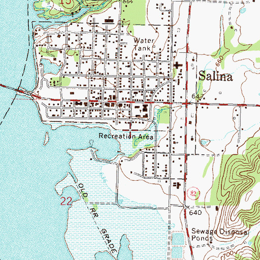 Topographic Map of Town of Salina, OK