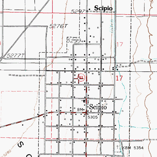 Topographic Map of Town of Scipio, UT