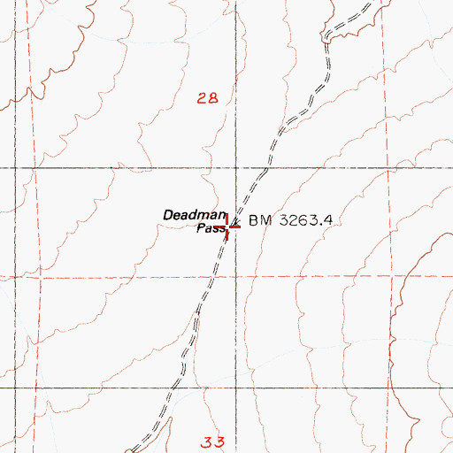 Topographic Map of Deadman Pass, CA