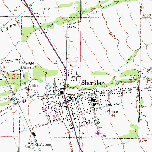 Topographic Map of Town of Sheridan, MT
