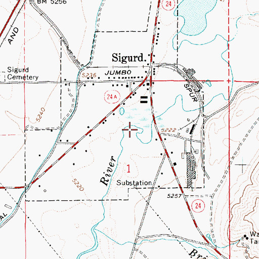 Topographic Map of Town of Sigurd, UT