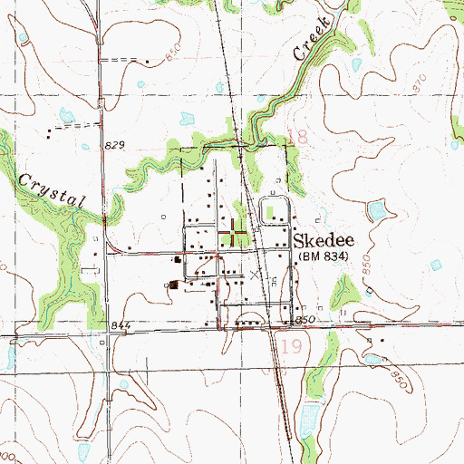Topographic Map of Town of Skedee, OK