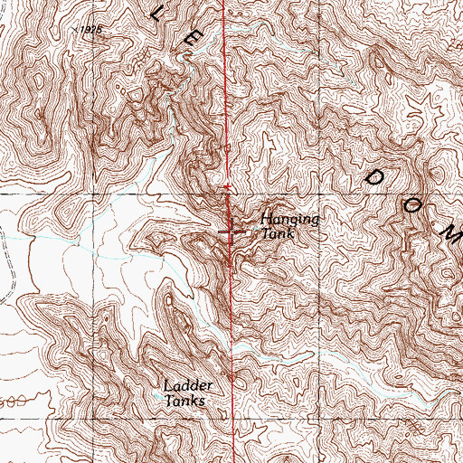 Topographic Map of Hanging Tank, AZ