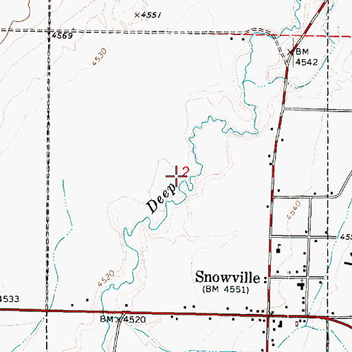 Topographic Map of Town of Snowville, UT