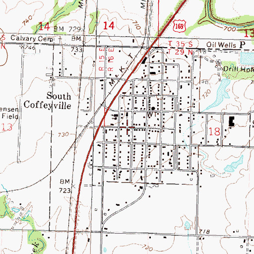 Topographic Map of Town of South Coffeyville, OK