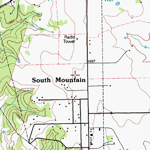 Topographic Map of Town of South Mountain, TX