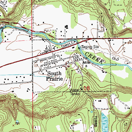 Topographic Map of Town of South Prairie, WA