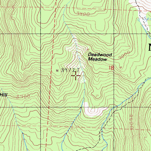 Topographic Map of Deadwood Meadow, CA