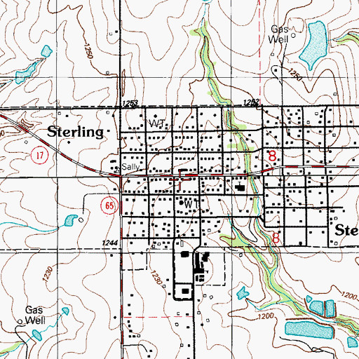 Topographic Map of Town of Sterling, OK