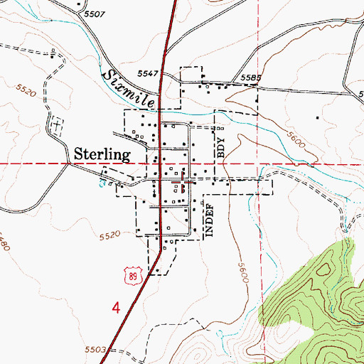 Topographic Map of Town of Sterling, UT