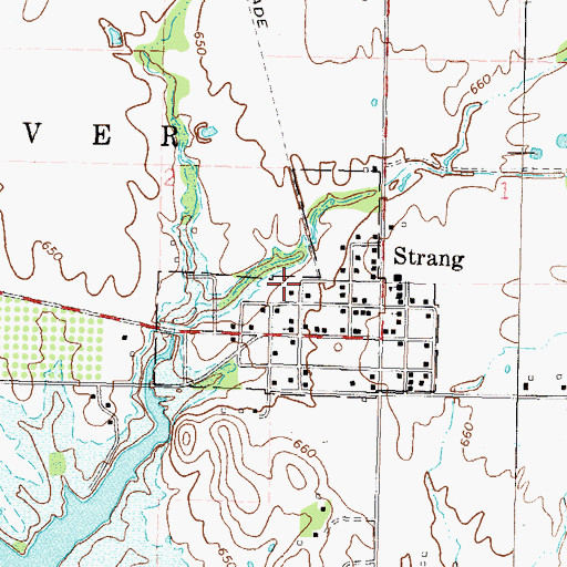Topographic Map of Town of Strang, OK