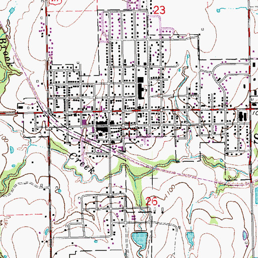 Topographic Map of Town of Stratford, OK