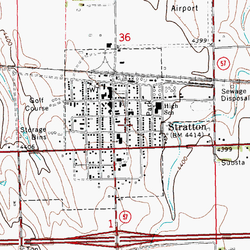 Topographic Map of Town of Stratton, CO