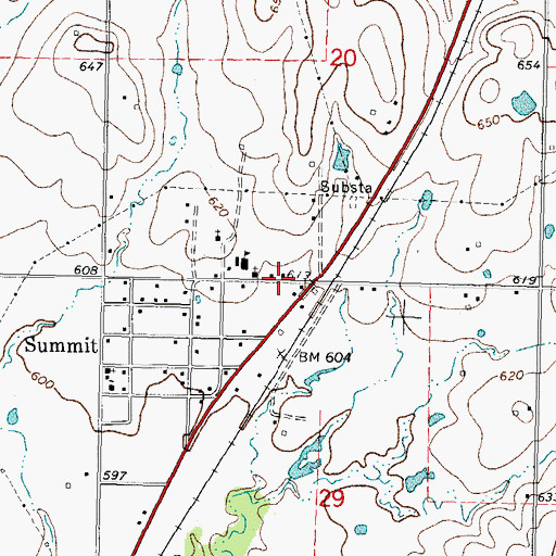 Topographic Map of Town of Summit, OK