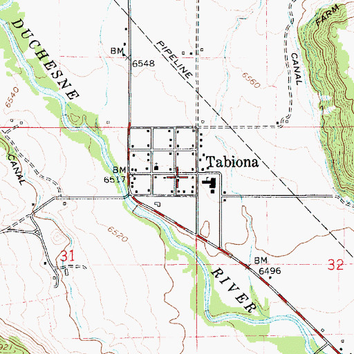 Topographic Map of Town of Tabiona, UT