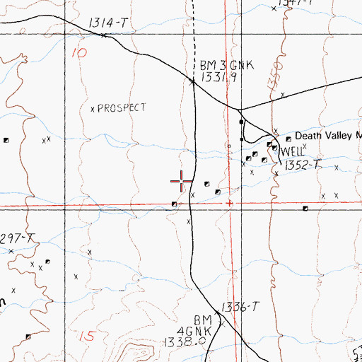 Topographic Map of Death Valley Mine, CA