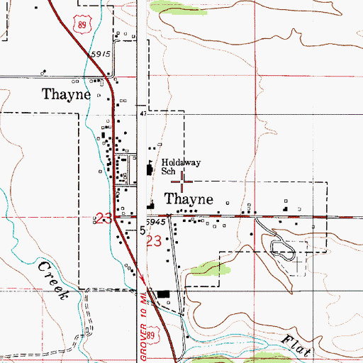 Topographic Map of Town of Thayne, WY