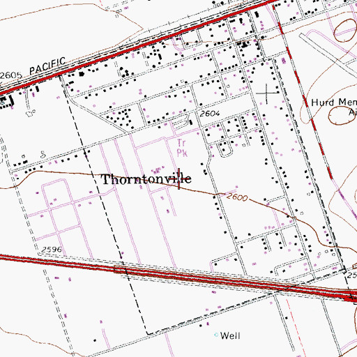 Topographic Map of Town of Thorntonville, TX