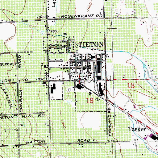 Topographic Map of City of Tieton, WA