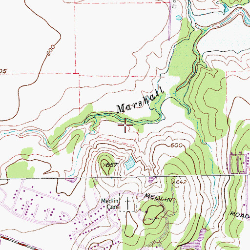 Topographic Map of Town of Trophy Club, TX