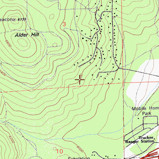 Topographic Map of Town of Truckee, CA