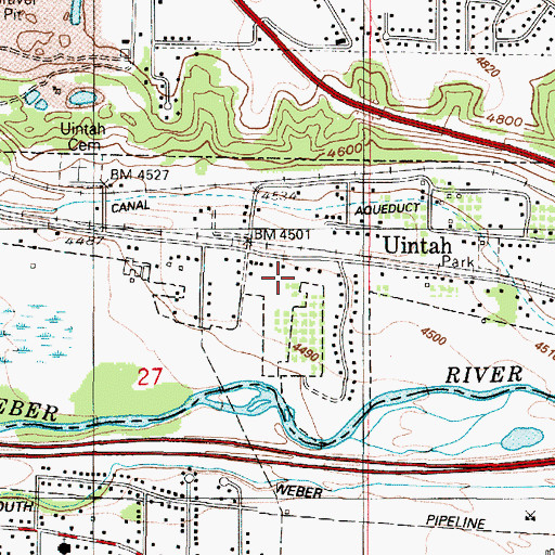 Topographic Map of Town of Uintah, UT