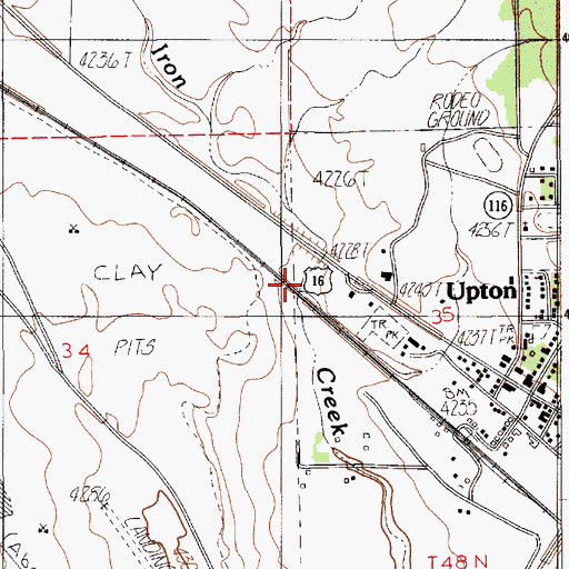 Topographic Map of Town of Upton, WY