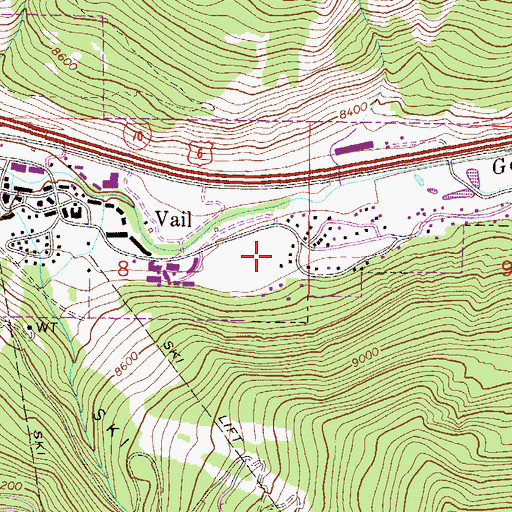 Topographic Map of Town of Vail, CO
