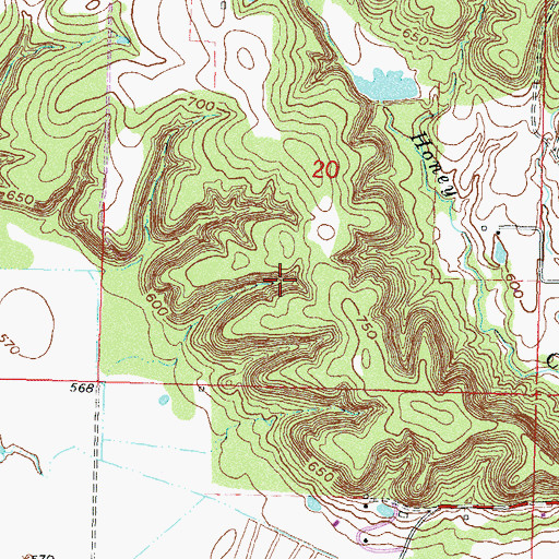 Topographic Map of Town of Valley Park, OK