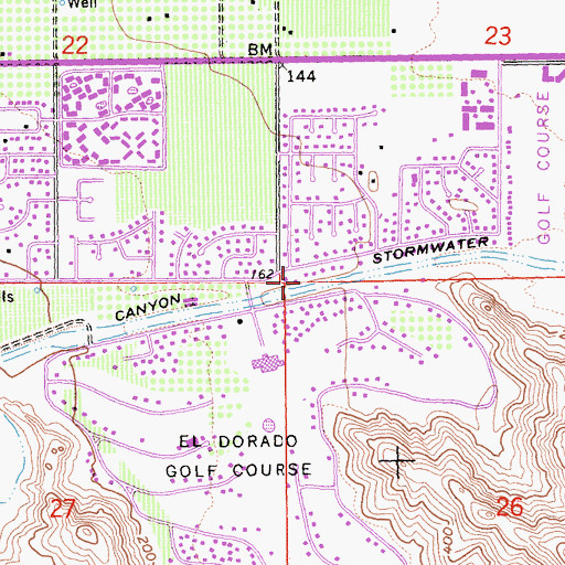 Topographic Map of Deep Canyon Stormwater Channel, CA
